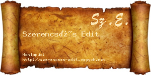 Szerencsés Edit névjegykártya